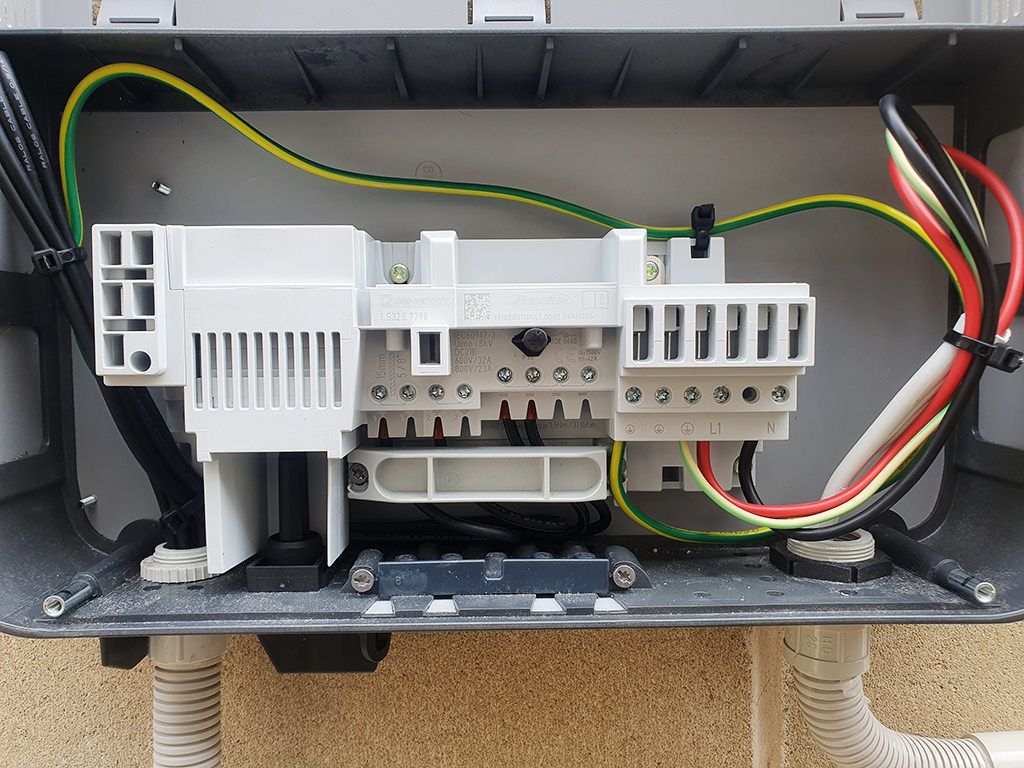 Solar electrical fix inside the meter box.